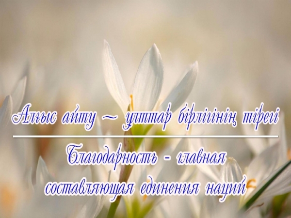 Благодарность – главная составляющая единения наций